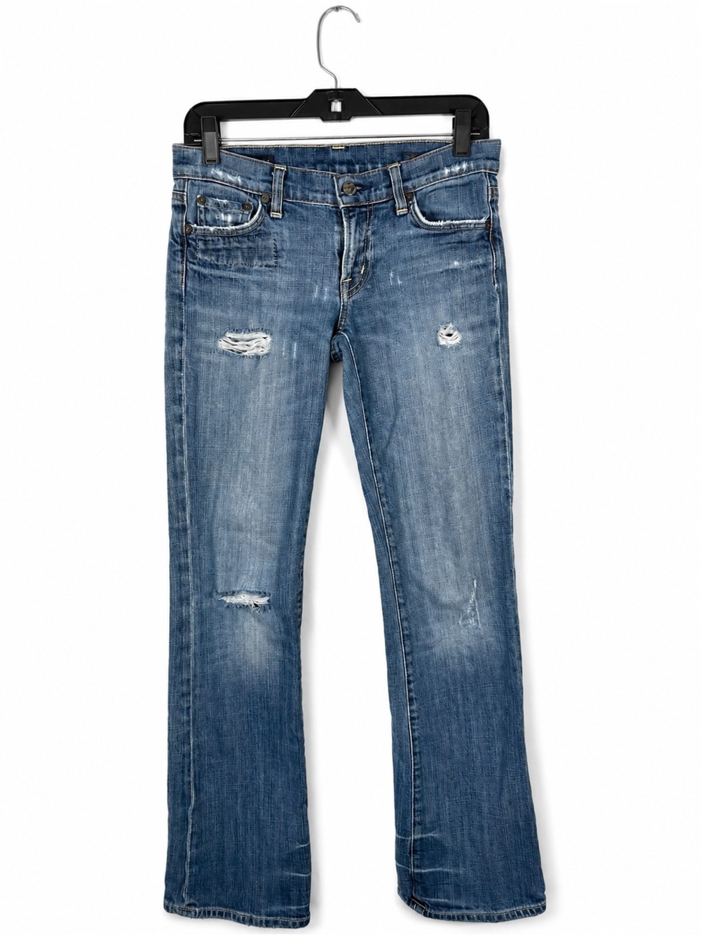 Citizens of Humanity Low Rise Jeans Size 8 Embroidered Bootcut Distressed Casual